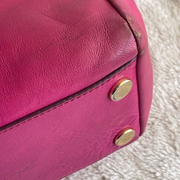 FOSSIL Magenta Leather SYDNEY Tote Bag Purse - Picture 4 of 16